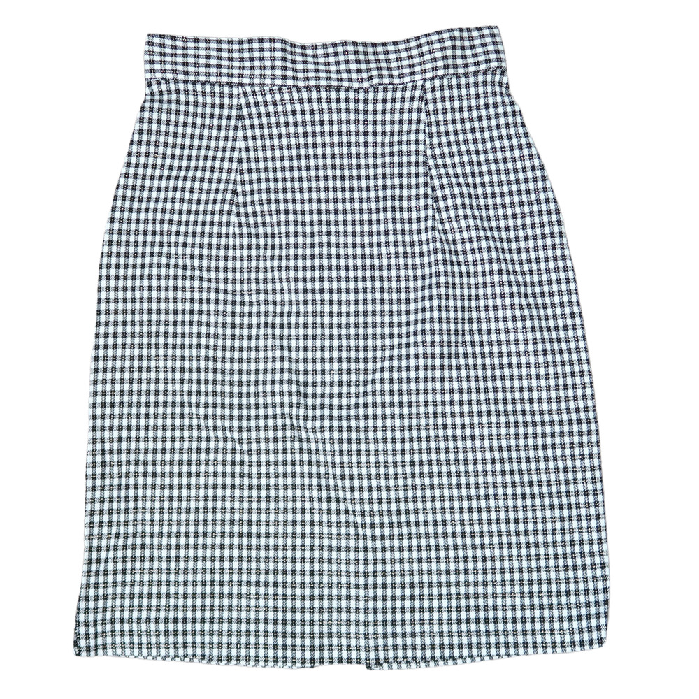 Vintage 90s black and white plaid pencil mini skirt 24"